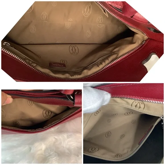 📛SOLD ON E..Y📛 🛍 CLASSIC CARTIER Burgundy Leather Marcello de Cartier Handbag - Picture 13 of 15